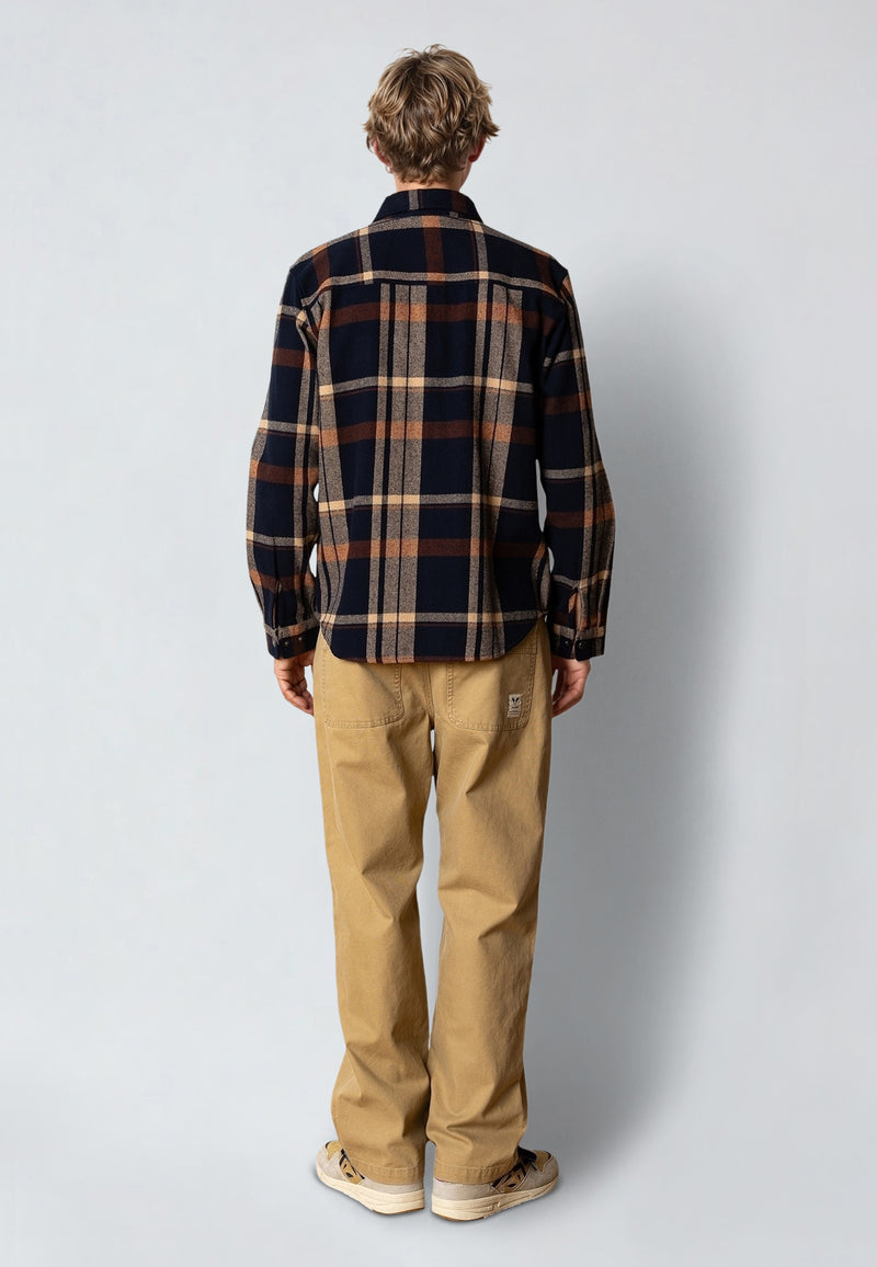 Fat Moose ADRIAN FLANNEL SHIRT Shirts L/S Dark Navy/Ecru