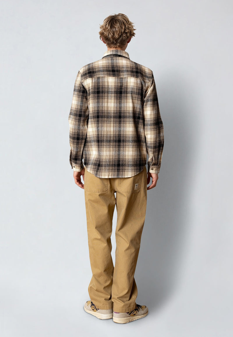 Fat Moose ADRIAN FLANNEL SHIRT Shirts L/S Sand / Black