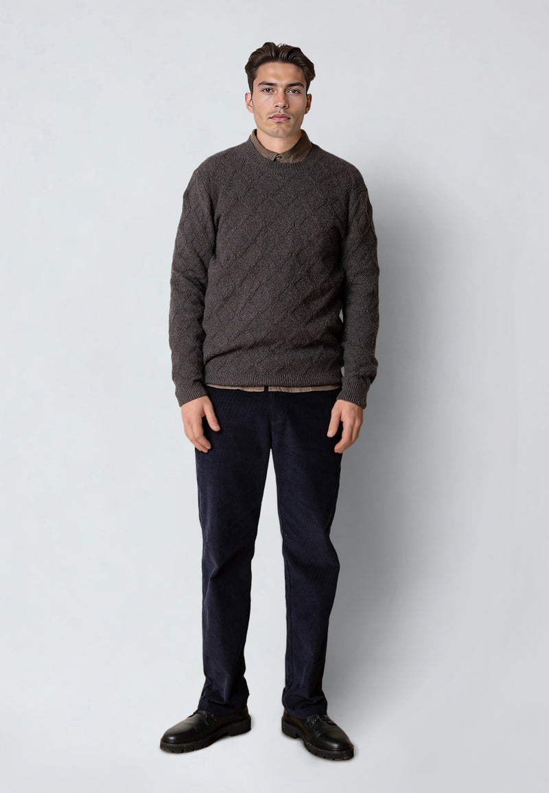 Clean Cut Copenhagen AVERY CABLE KNITTED SWEATER Knit Taube brown melange