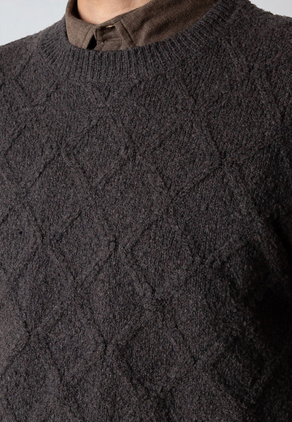 Clean Cut Copenhagen AVERY CABLE KNITTED SWEATER Knit Taube brown melange