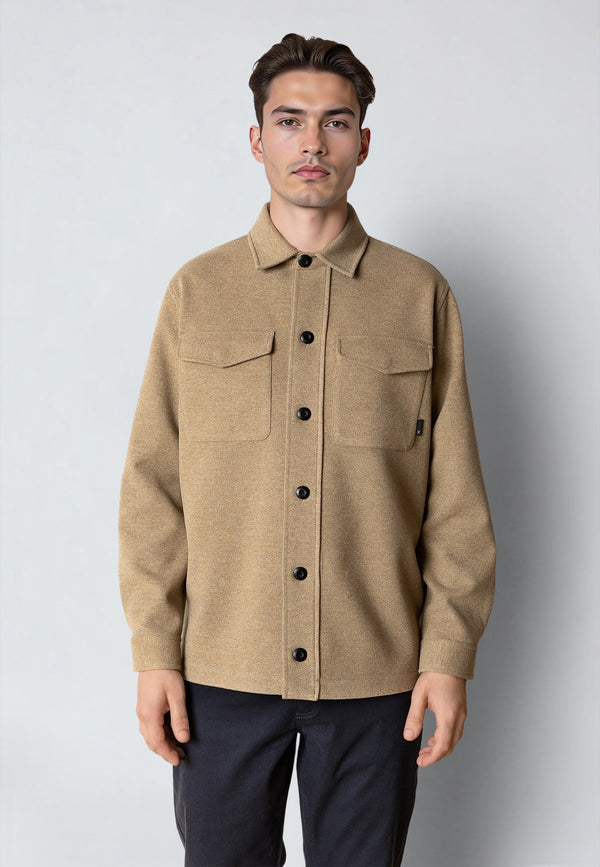 Clean Cut Copenhagen AYDEN OVERSHIRT Overshirts Brindle beige melange