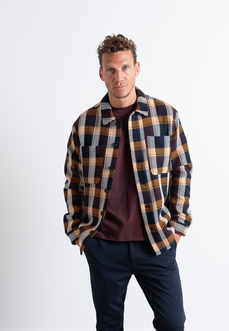 Clean Cut Copenhagen Antonie checked overshirt Overshirts Rust Orange Check