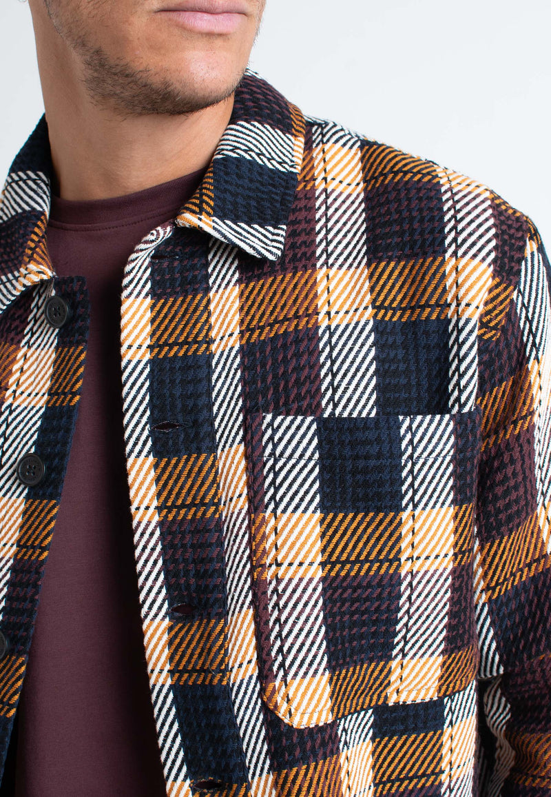 Clean Cut Copenhagen Antonie checked overshirt Overshirts Rust Orange Check