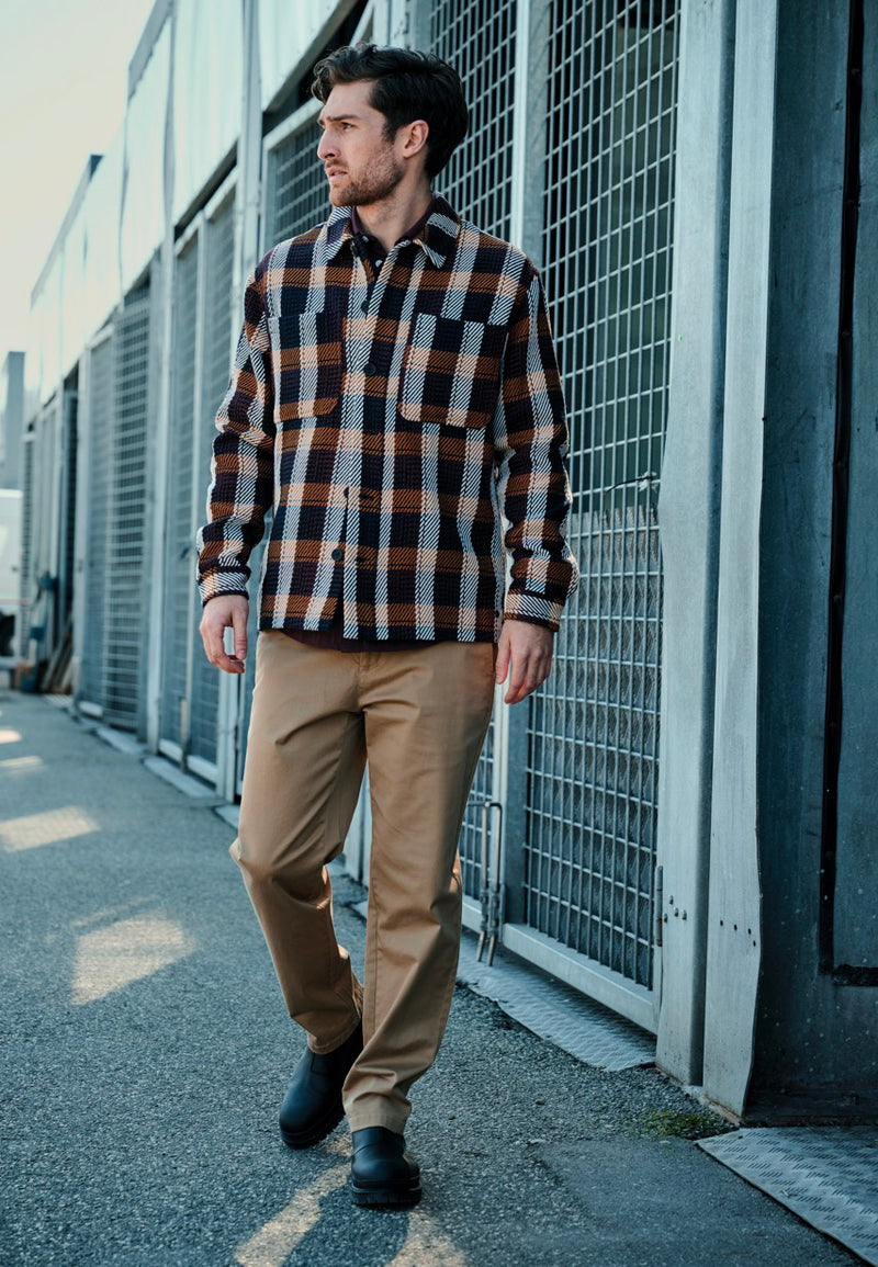 Clean Cut Copenhagen Antonie checked overshirt Overshirts Rust Orange Check