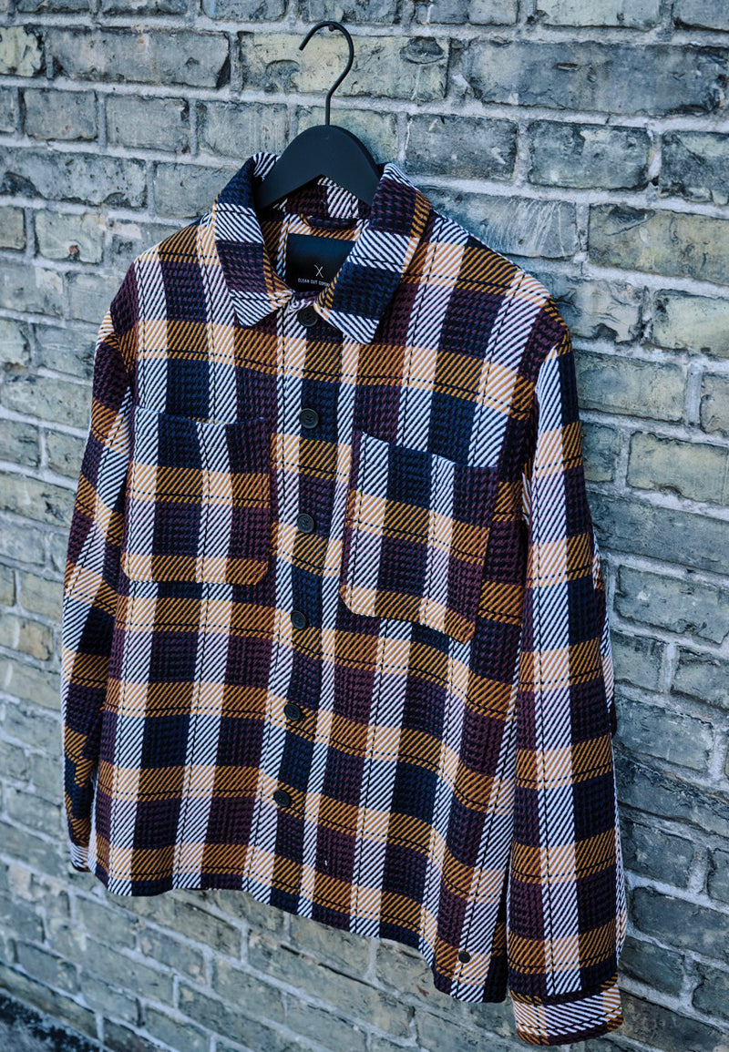 Clean Cut Copenhagen Antonie checked overshirt Overshirts Rust Orange Check