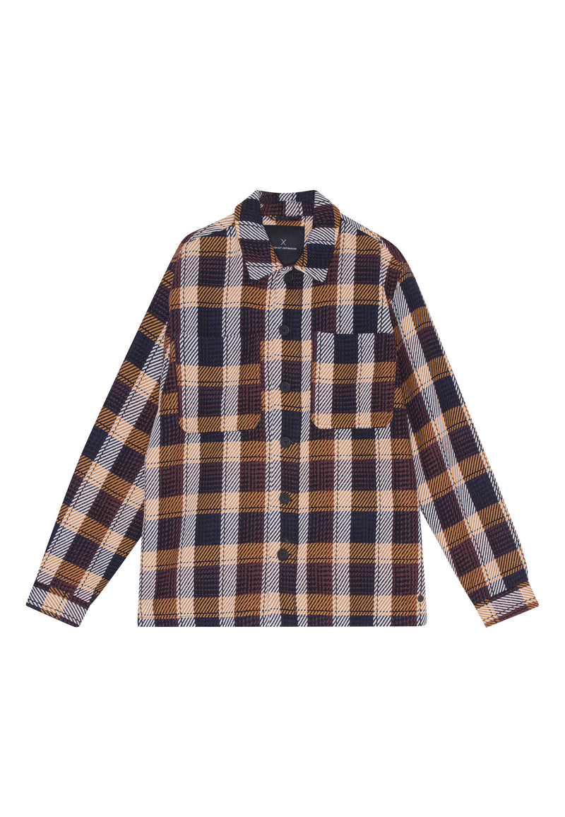 Clean Cut Copenhagen Antonie checked overshirt Overshirts Rust Orange Check