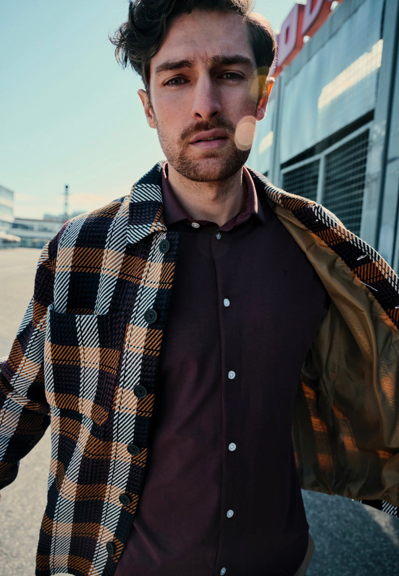 Clean Cut Copenhagen Antonie checked overshirt Overshirts Rust Orange Check
