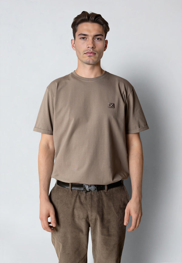 Clean Cut Copenhagen BASIC ORGANIC T-SHIRT T-shirts S/S Brindle beige
