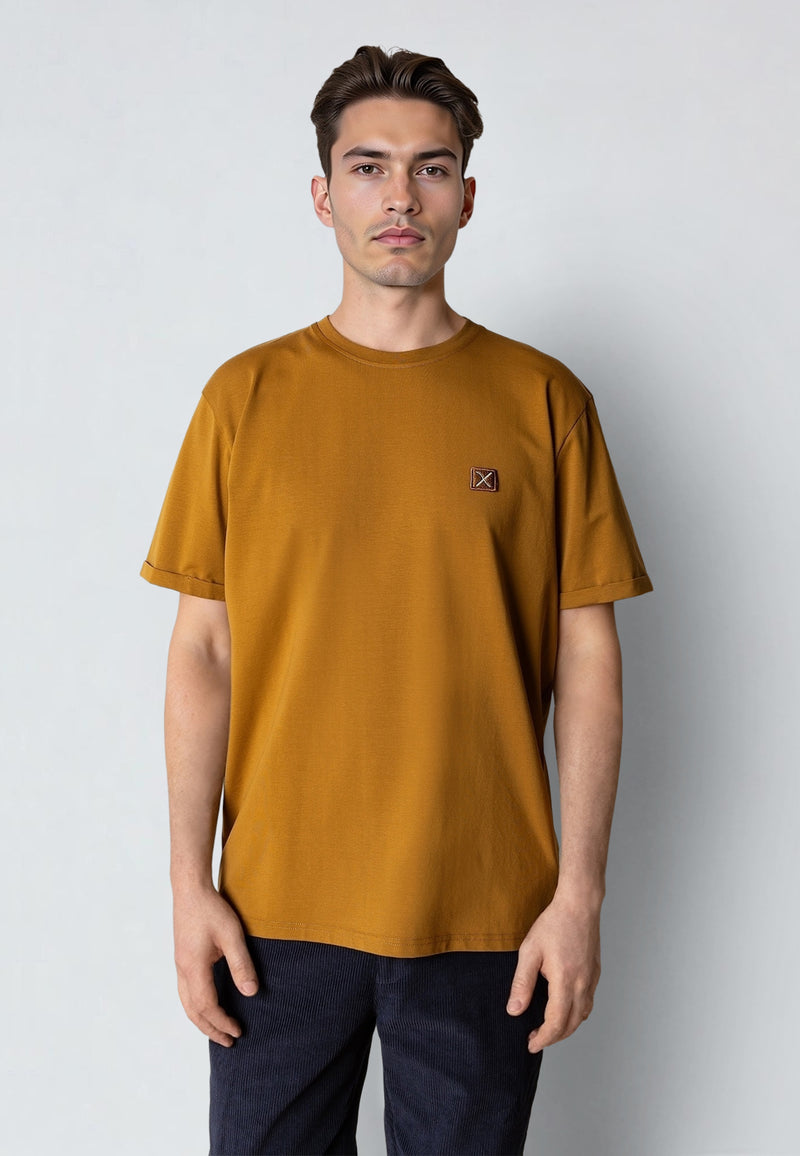 Clean Cut Copenhagen BASIC ORGANIC T-SHIRT T-shirts S/S Gold Brown
