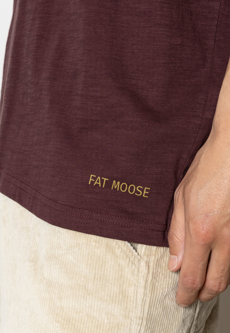 Fat Moose BOOT ORGANIC T-SHIRT T-shirts S/S Dark Plum