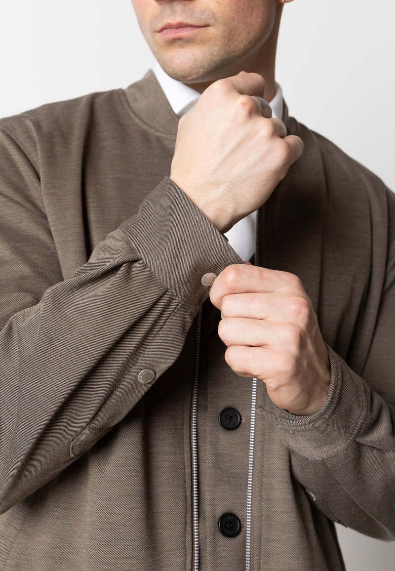 Clean Cut Copenhagen BRENDON JERSEY JACKET Jackets Dark Khaki