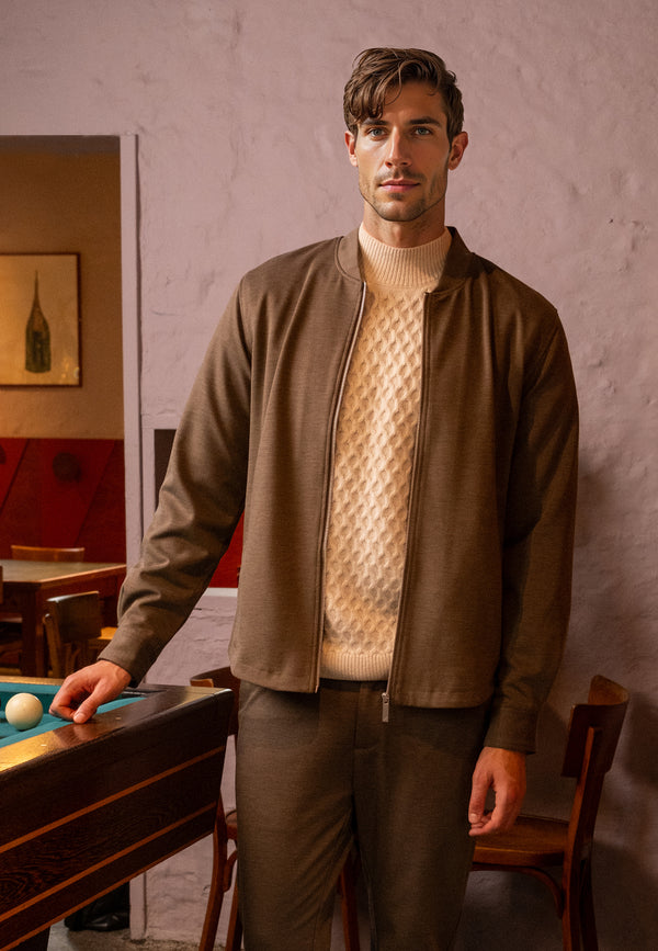 Clean Cut Copenhagen BRENDON JERSEY JACKET Jackets Dark Khaki