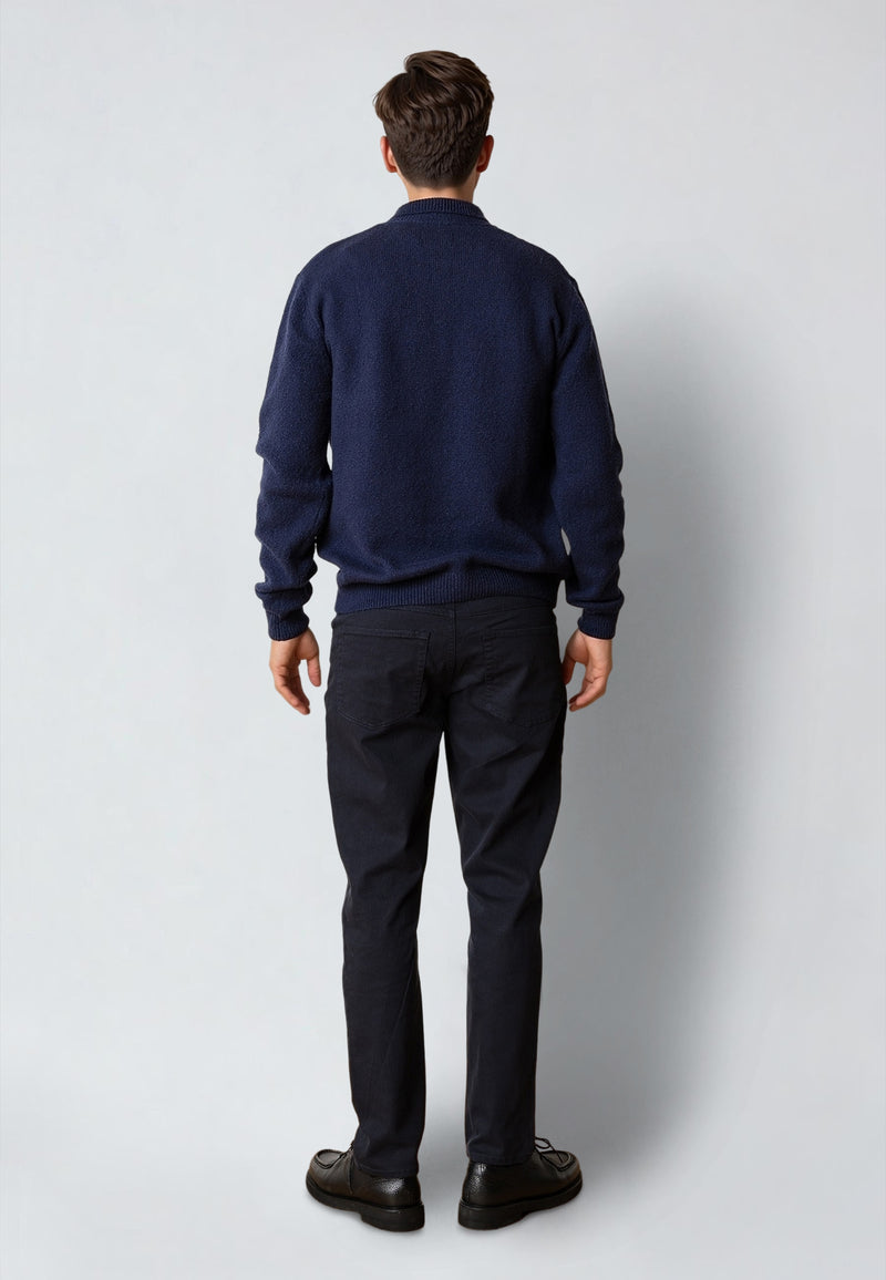 Clean Cut Copenhagen BRYAN KNITTED POLO Knit Navy