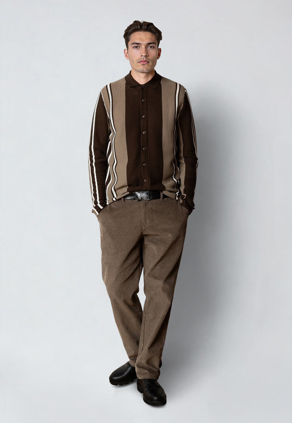 Clean Cut Copenhagen BUCKLEY KNITTED CARDIGAN Knit Dark Brown
