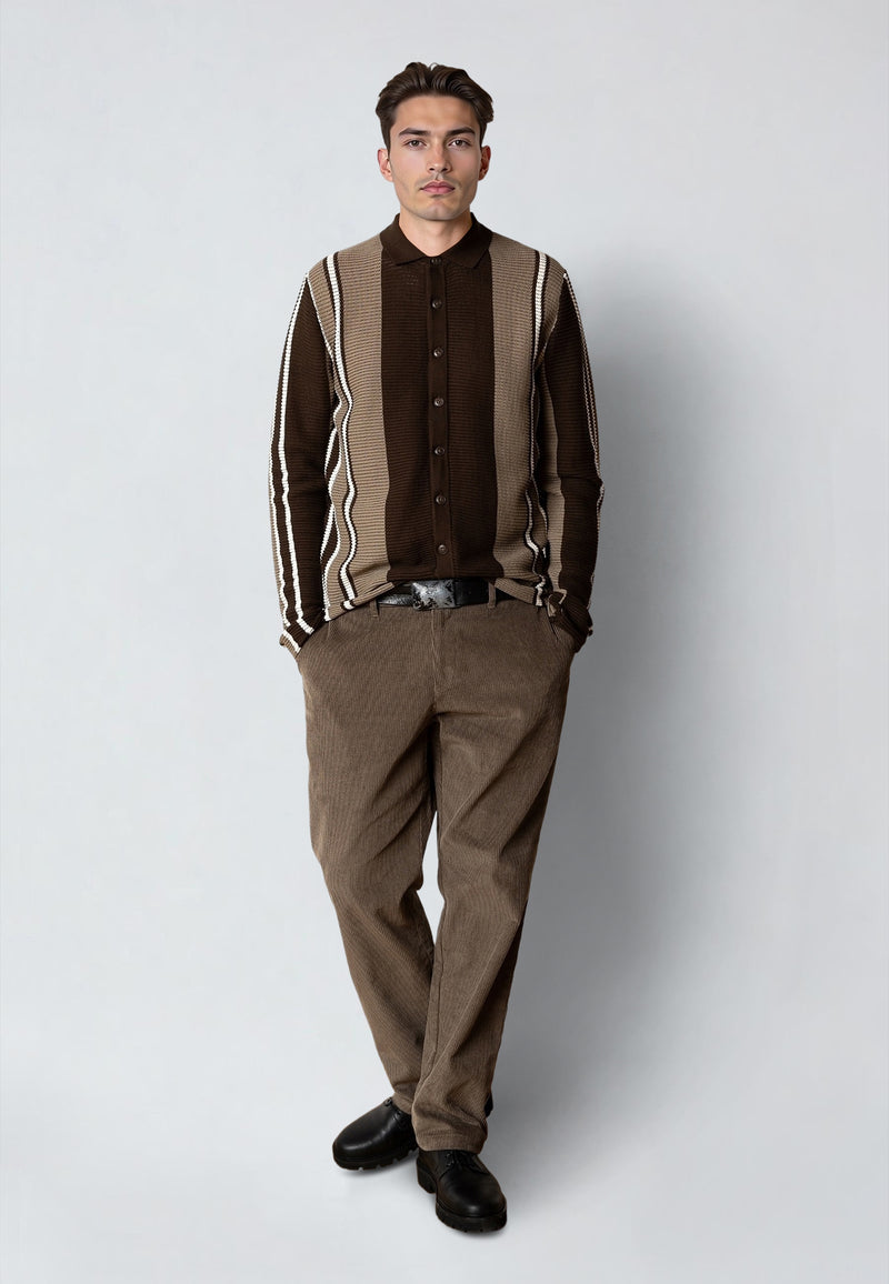 Clean Cut Copenhagen BUCKLEY KNITTED CARDIGAN Knit Dark Brown