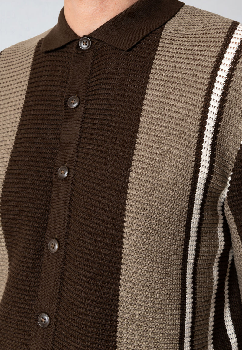 Clean Cut Copenhagen BUCKLEY KNITTED CARDIGAN Knit Dark Brown
