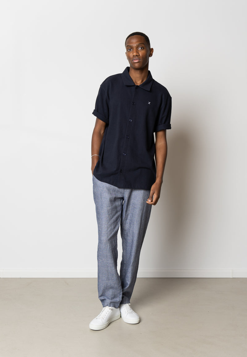 Clean Cut Copenhagen CALTON S/S SHIRT Shirts S/S Dark Navy