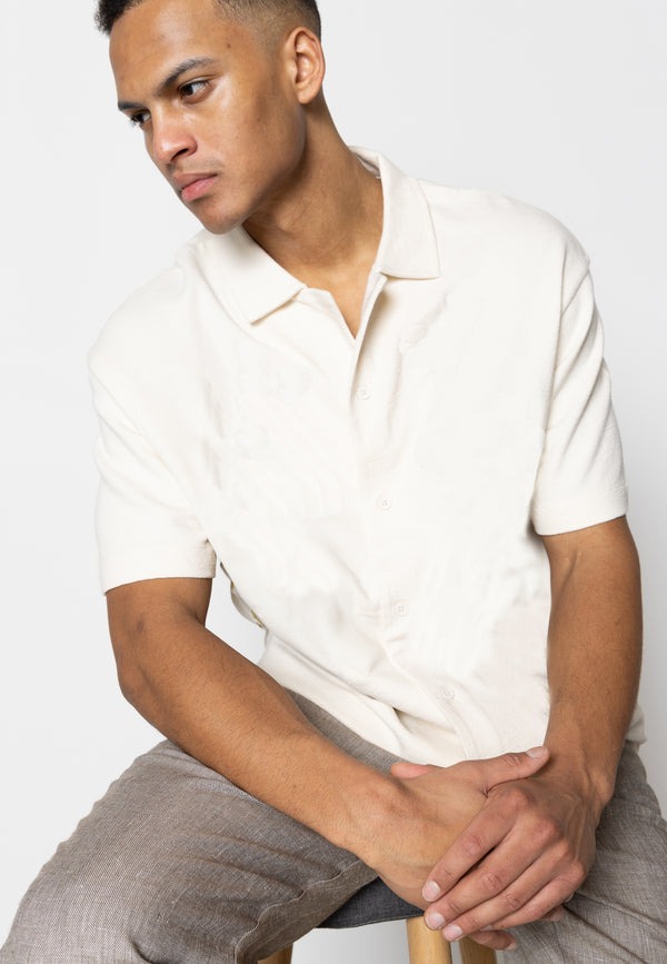 Clean Cut Copenhagen CALTON S/S SHIRT Shirts S/S Ecru