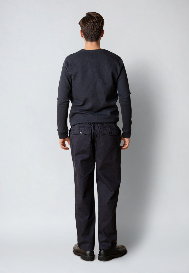 Clean Cut Copenhagen CAL 'GRANDAD' T-SHIRT T-shirts L/S Dark Navy