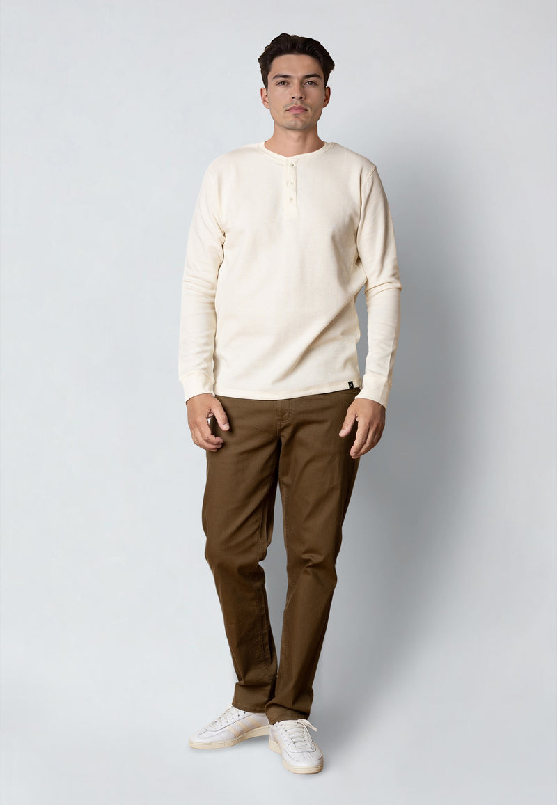 Clean Cut Copenhagen CAL 'GRANDAD' T-SHIRT T-shirts L/S Ecru Melange