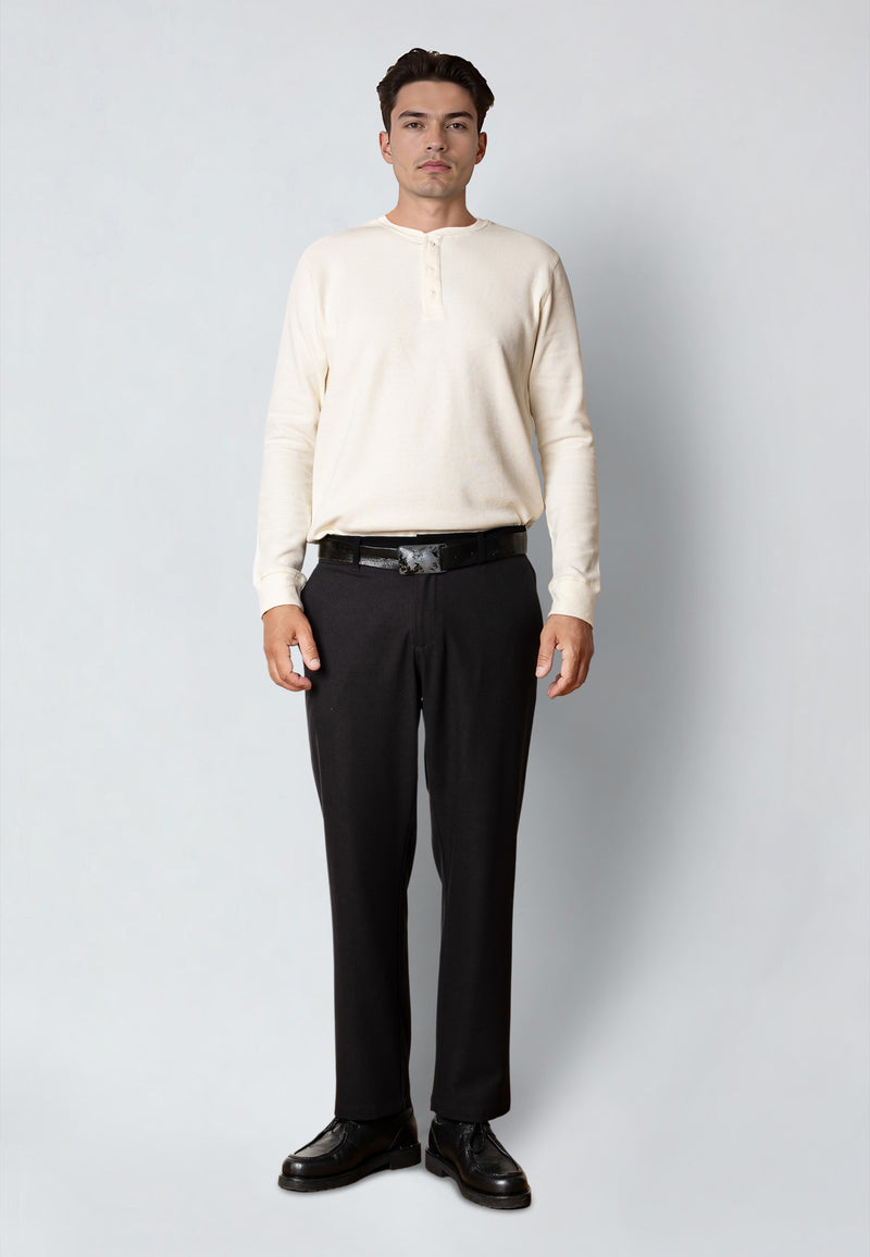 Clean Cut Copenhagen CAL 'GRANDAD' T-SHIRT T-shirts L/S Ecru Melange