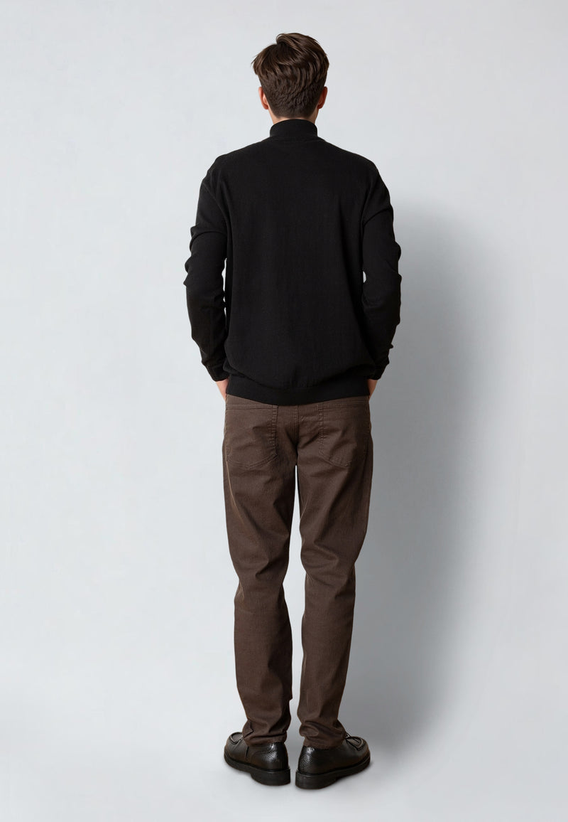 Clean Cut Copenhagen CLAUDE 1/2 ZIP KNITTED JUMPER Knit Black