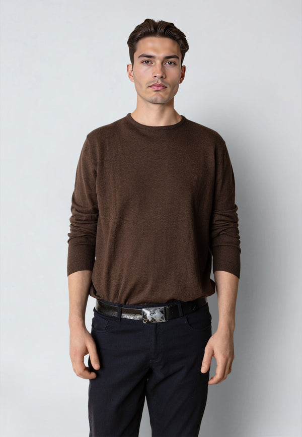 Clean Cut Copenhagen CLAUDE KNITTED JUMPER Knit Brown Melange