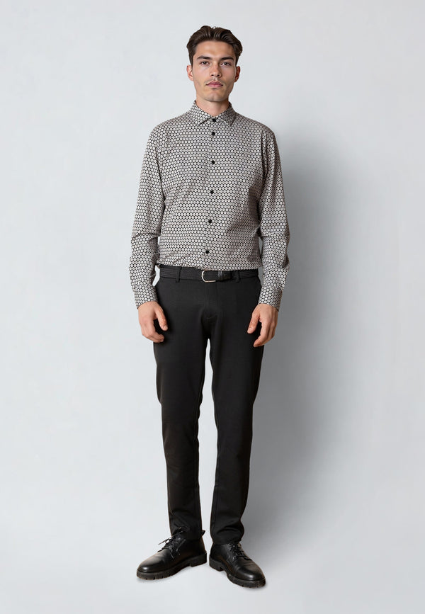 Clean Cut Copenhagen CLEAN CUT PRINTED STRETCH SHIRT Shirts L/S Black