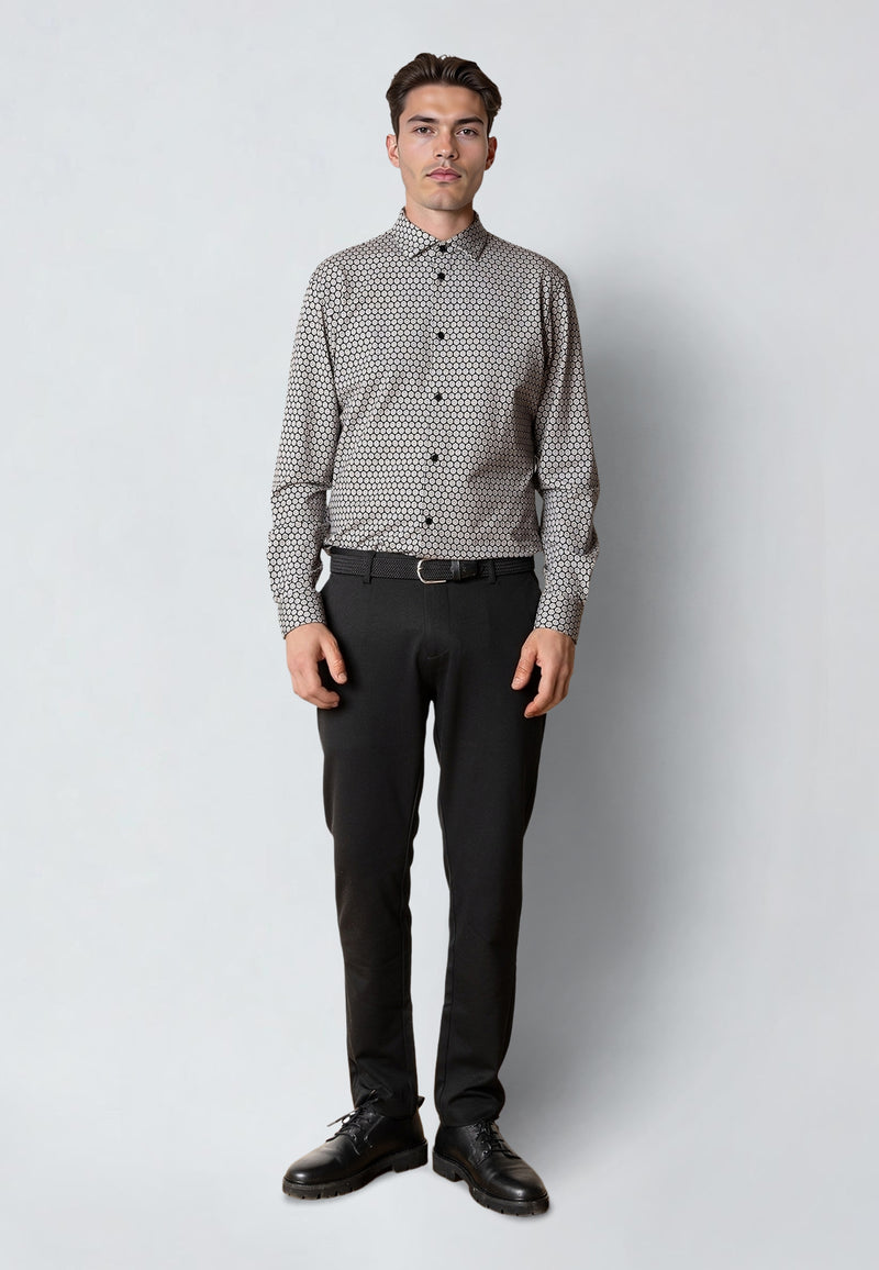 Clean Cut Copenhagen CLEAN CUT PRINTED STRETCH SHIRT Shirts L/S Black