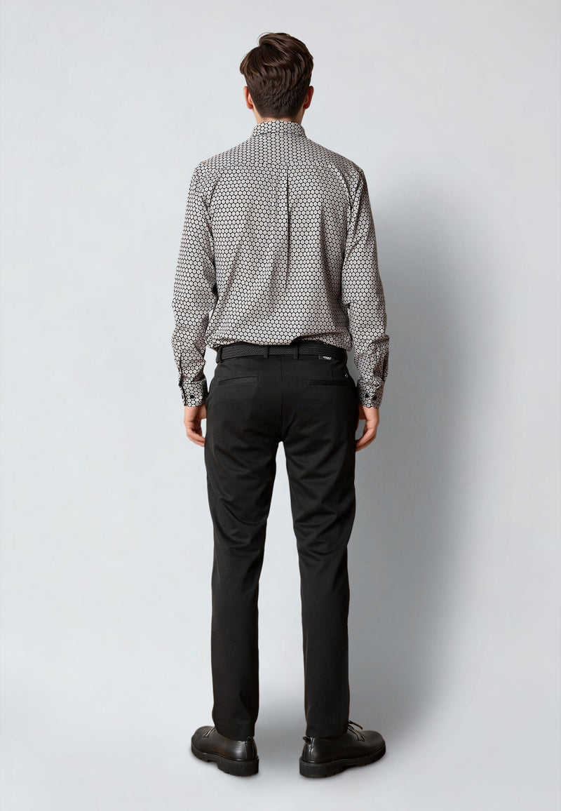 Clean Cut Copenhagen CLEAN CUT PRINTED STRETCH SHIRT Shirts L/S Black