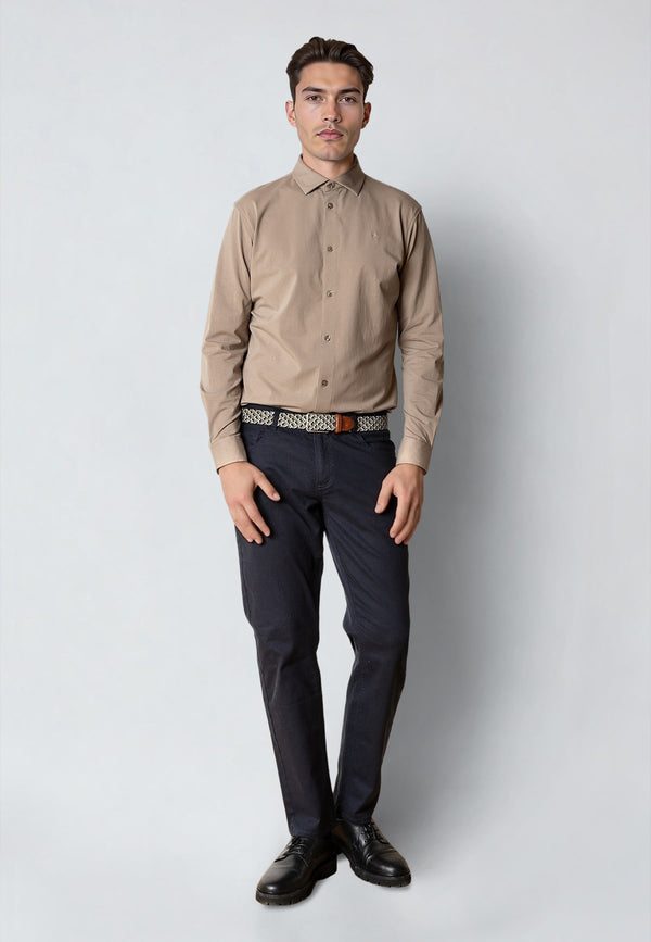 Clean Cut Copenhagen CLEAN CUT STRETCH SHIRT Shirts L/S Brindle beige