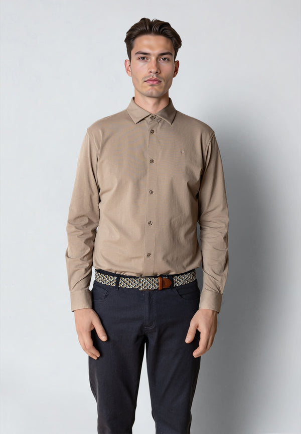 Clean Cut Copenhagen CLEAN CUT STRETCH SHIRT Shirts L/S Brindle beige