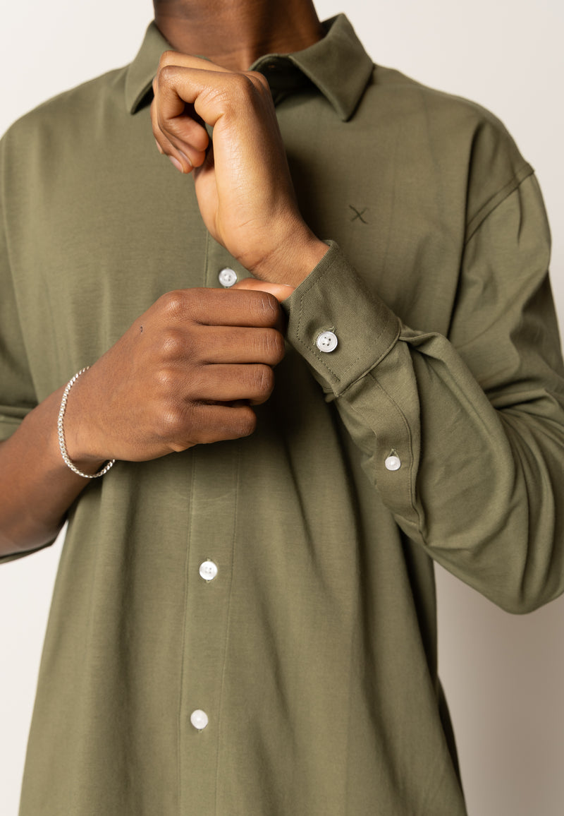 Clean Cut Copenhagen CLEAN FORMAL STRETCH SHIRT Shirts L/S Army