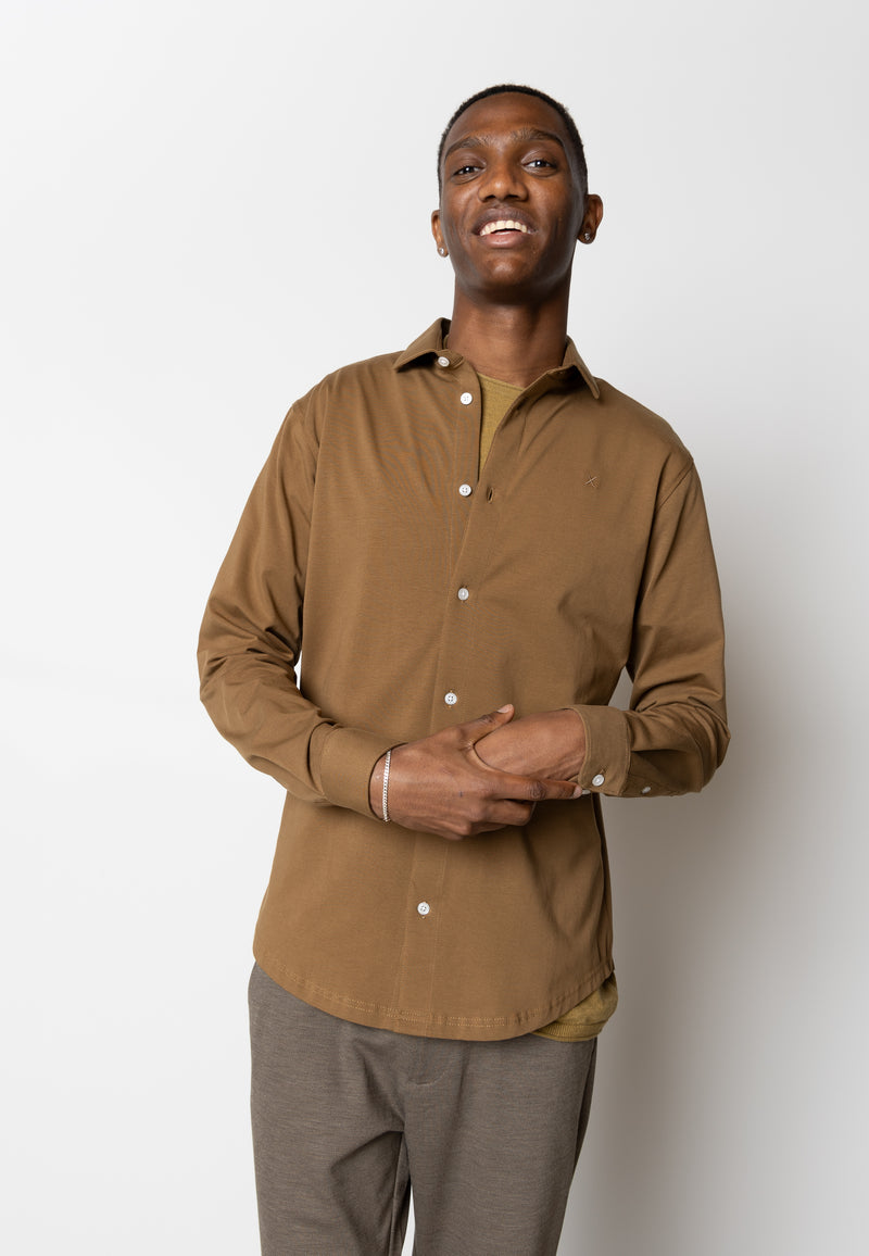Clean Cut Copenhagen CLEAN FORMAL STRETCH SHIRT Shirts L/S Brown