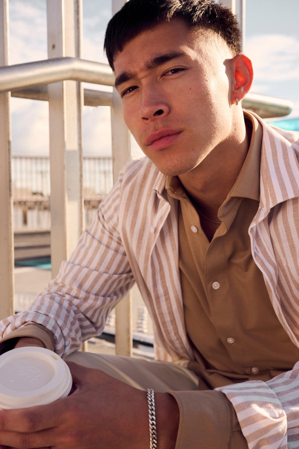 Clean Cut Copenhagen CLEAN FORMAL STRETCH SHIRT Shirts L/S Warm Sand