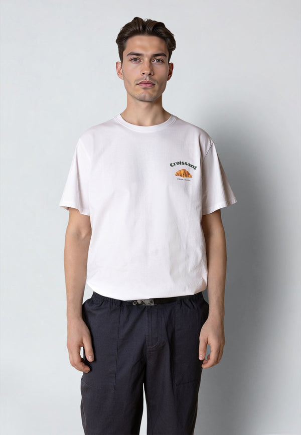 Clean Cut Copenhagen CROISSANT T-SHIRT T-shirts S/S White