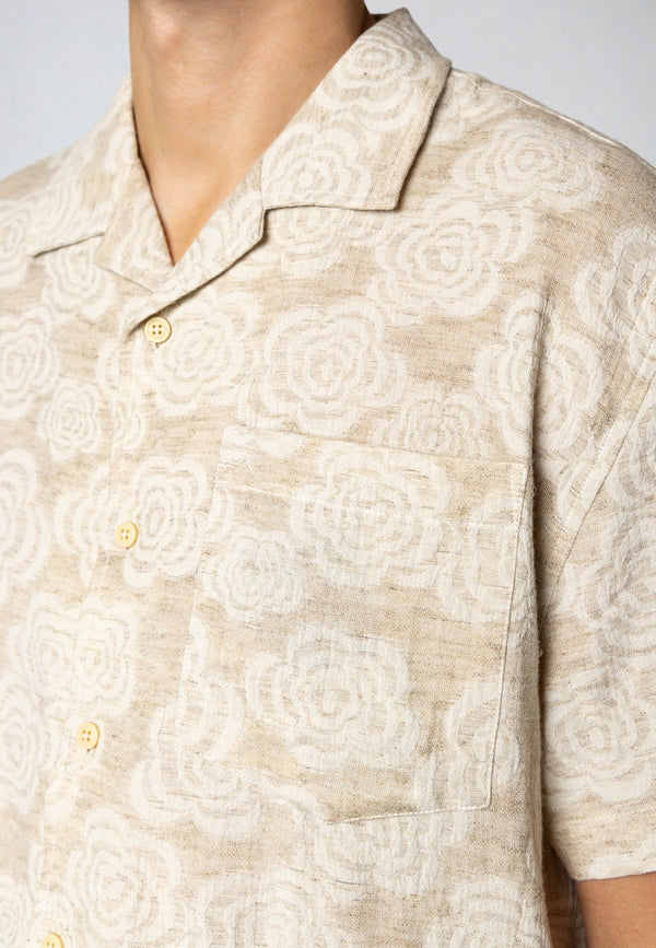 Clean Cut Copenhagen Carter flower shirt Shirts S/S Ecru