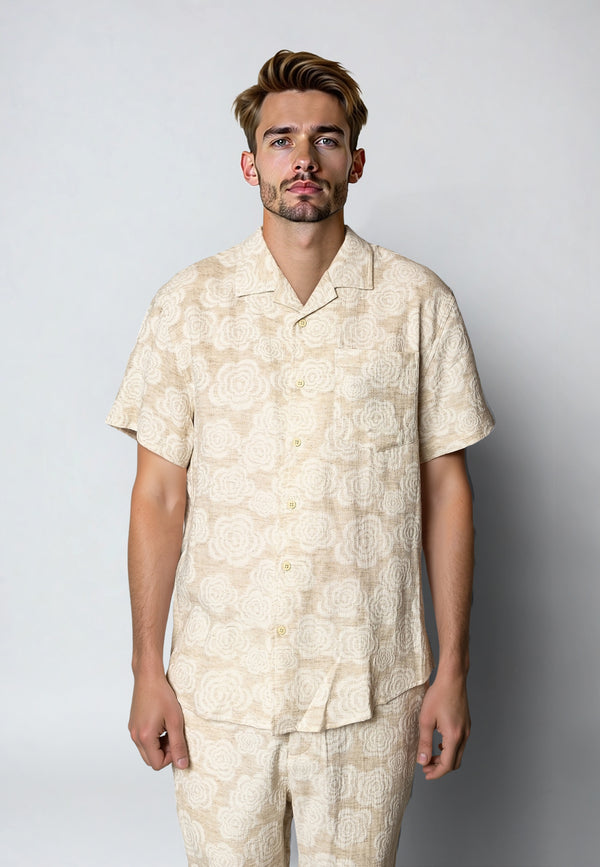 Clean Cut Copenhagen Carter flower shirt Shirts S/S Ecru