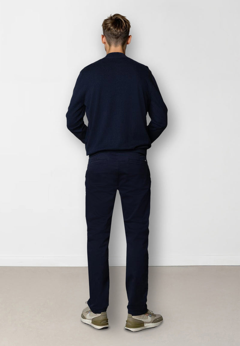 Clean Cut Copenhagen CLAUDE 1/2 ZIP KNITTED JUMPER Knit Navy Melange