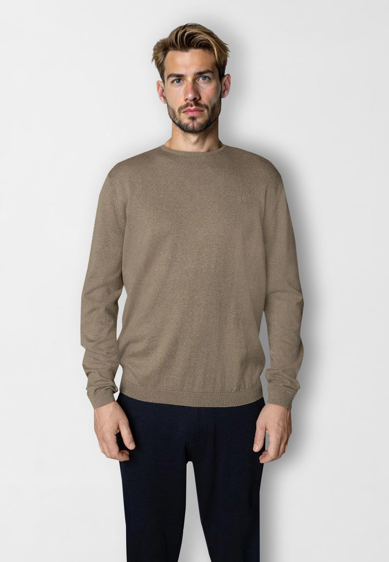 Clean Cut Copenhagen CLAUDE KNITTED JUMPER Knit Dark beige melange