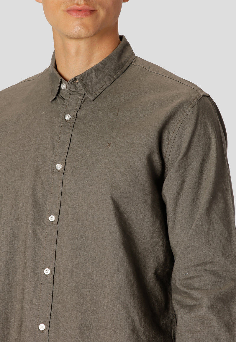 Clean Cut Copenhagen Clean Cut cotton/linen shirt Shirts L/S Dusty Green