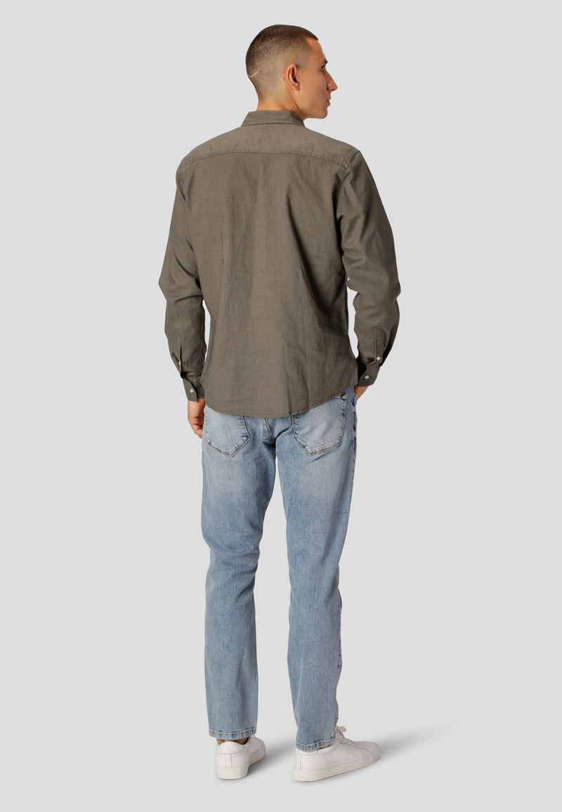 Clean Cut Copenhagen Clean Cut cotton/linen shirt Shirts L/S Dusty Green