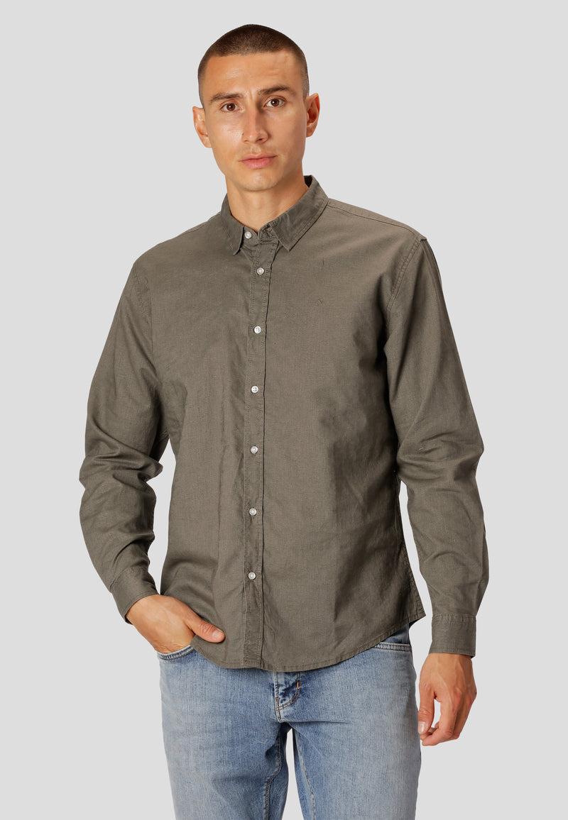 Clean Cut Copenhagen Clean Cut cotton/linen shirt Shirts L/S Dusty Green