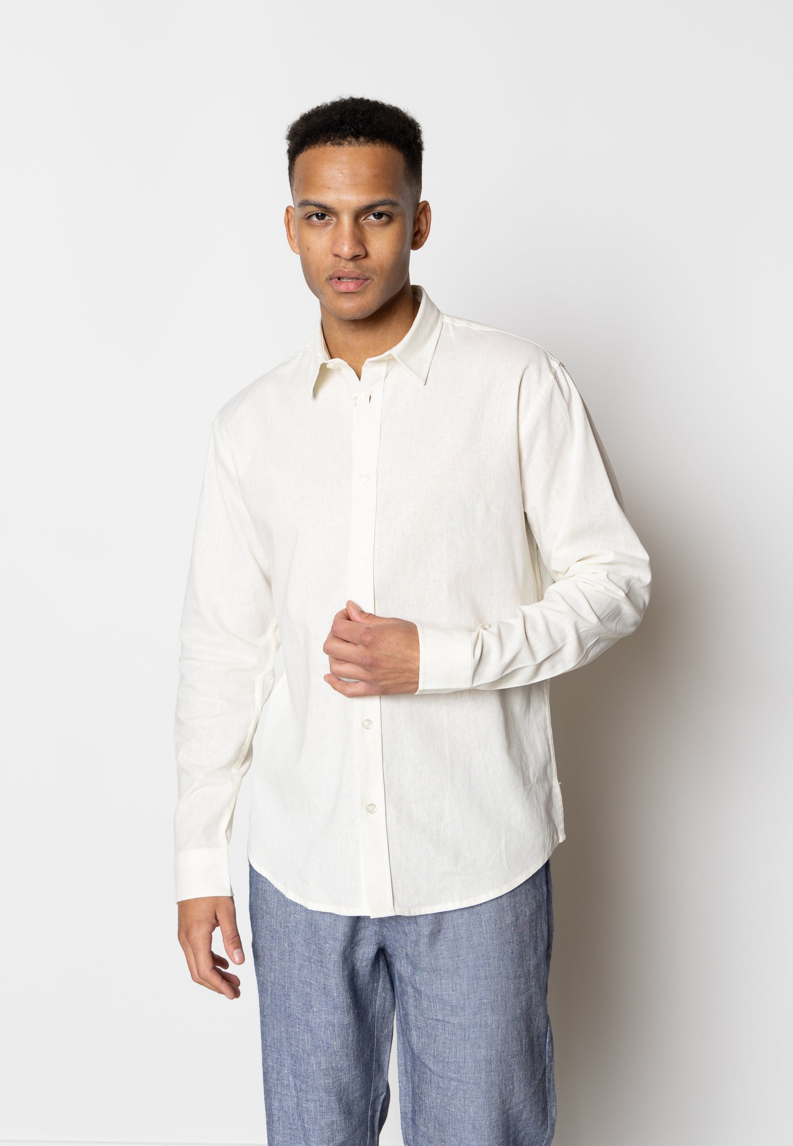 Clean Cut cotton/linen shirt - Ecru – Urban Brands