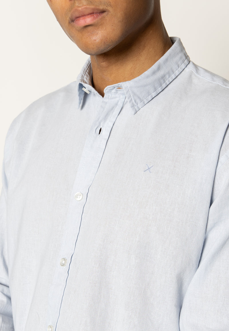 Clean Cut Copenhagen Clean Cut cotton/linen shirt Shirts L/S Sky Blue