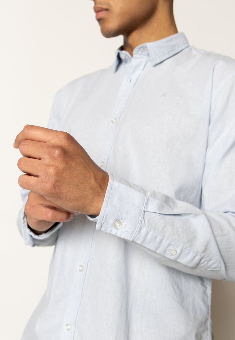 Clean Cut Copenhagen Clean Cut cotton/linen shirt Shirts L/S Sky Blue