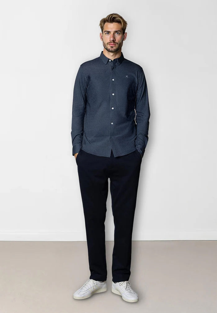 Clean Cut Copenhagen Clean formal AOP shirt Shirts L/S Navy