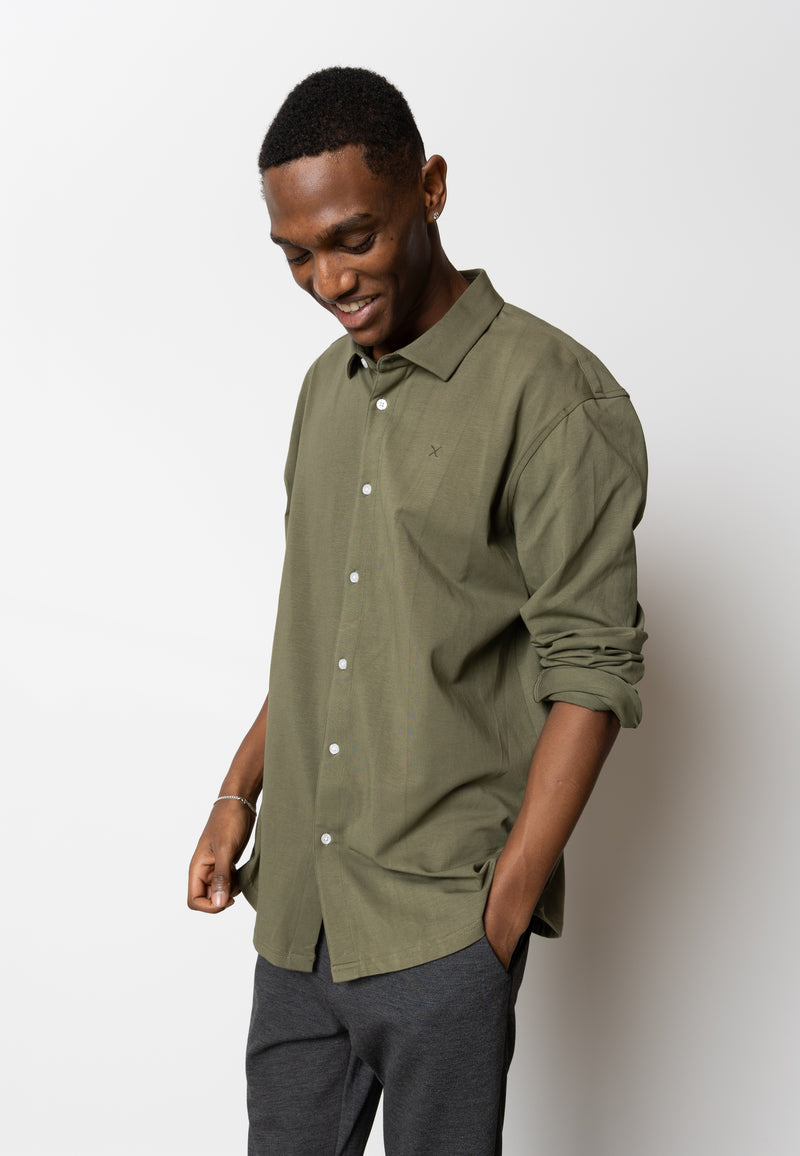 Clean Cut Copenhagen CLEAN CUT STRETCH SHIRT Shirts L/S Army