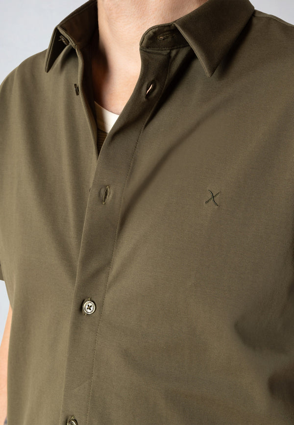 Clean Cut Copenhagen Clean formal stretch shirt Shirts S/S Army