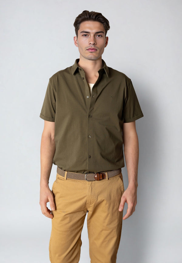 Clean Cut Copenhagen Clean formal stretch shirt Shirts S/S Army